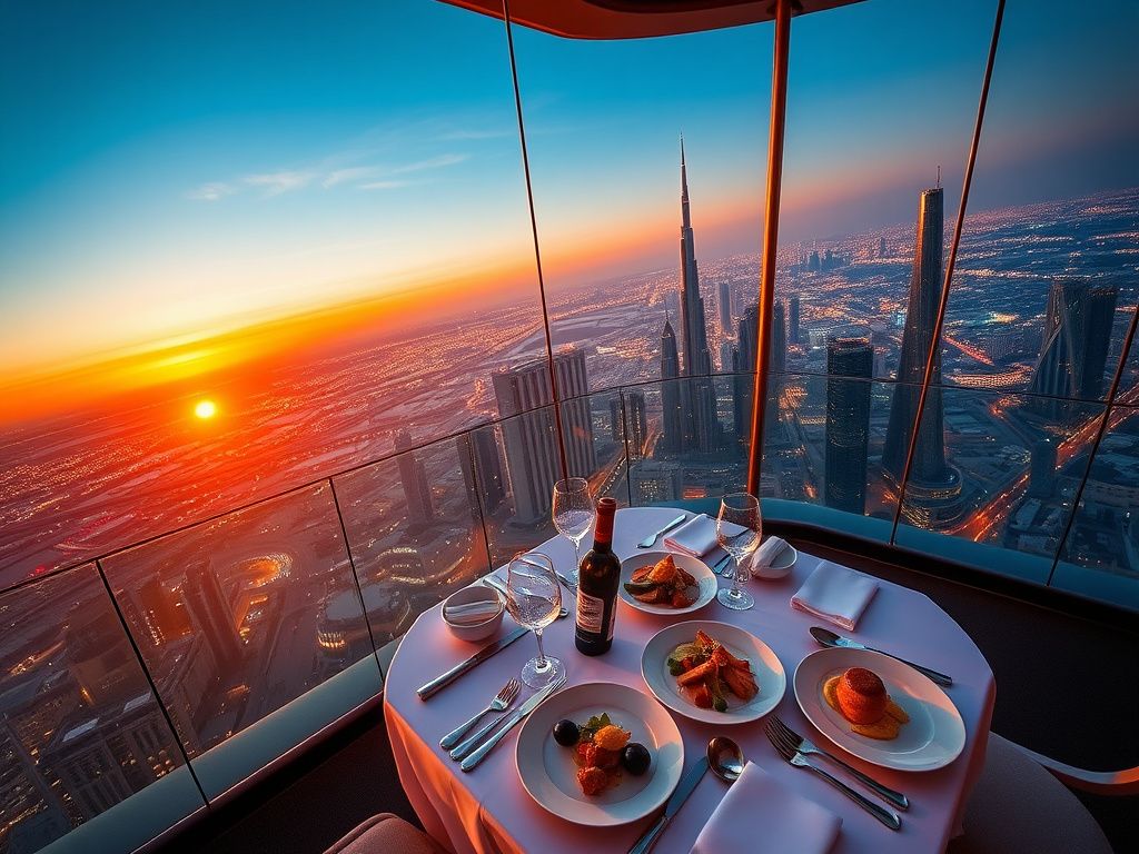 رستوران دینر این د اسکای دبی | تجربه شام رویایی در آسمان