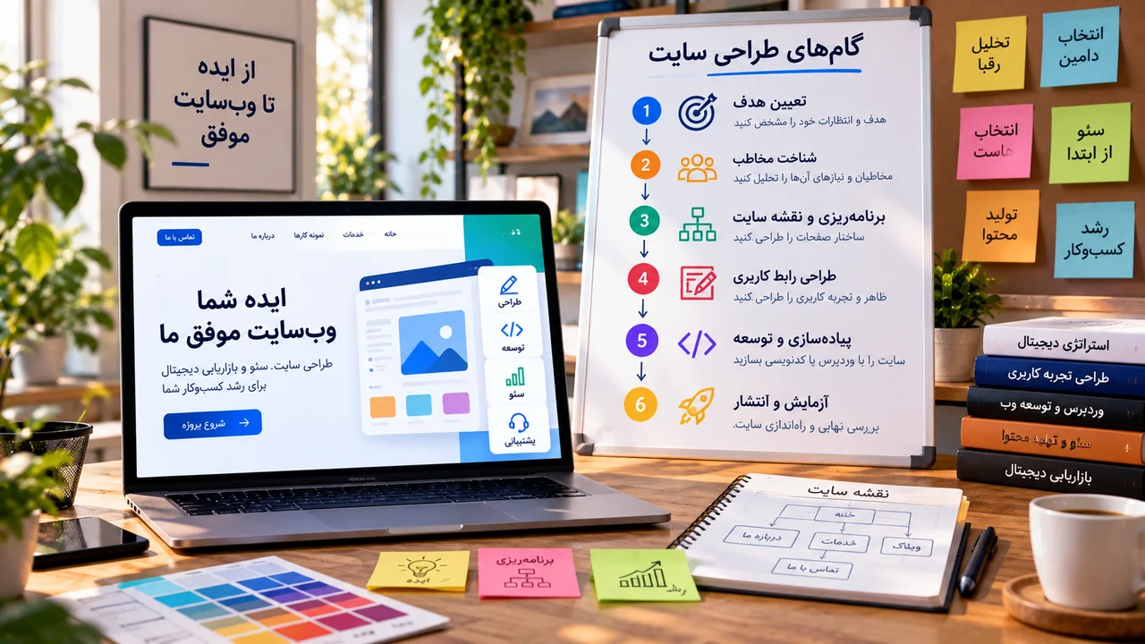 مراحل طراحی سایت از وایرفریم و رابط کاربری تا پیاده سازی و انتشار