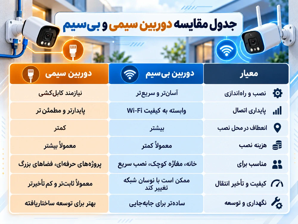 دوربین | دوربین مدار بسته دوربین بیسیم داهوا بهتر است یا دوربین سیمدار؟ بررسی تفاوتها و کاربردها